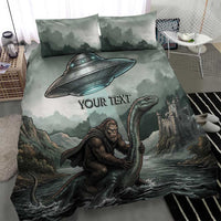 Bigfoot Loch Ness Monster UFO Believe Personalized Bedding Set World Cryptids Gothic Style