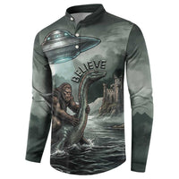 Bigfoot Loch Ness Monster UFO Believe Personalized Button Sweatshirt World Cryptids Gothic Style