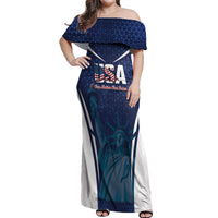 United States 2026 Soccer Custom Off Shoulder Maxi Dress Go USA One Nation One Team