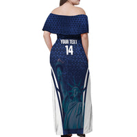 United States 2026 Soccer Custom Off Shoulder Maxi Dress Go USA One Nation One Team