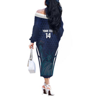 United States 2026 Soccer Custom Off The Shoulder Long Sleeve Dress Go USA One Nation One Team