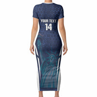 United States 2026 Soccer Custom Short Sleeve Bodycon Dress Go USA One Nation One Team