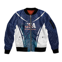 United States 2026 Soccer Custom Sleeve Zip Bomber Jacket Go USA One Nation One Team