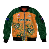 Australia Rugby Sleeve Zip Bomber Jacket 2023 Go Wallabies Aboriginal World Cup - Wonder Print Shop