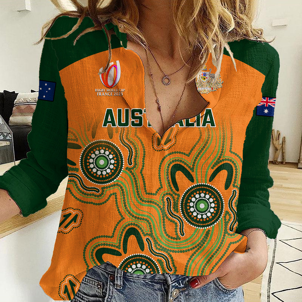 australia-rugby-women-casual-shirt-2023-go-wallabies-aboriginal-world-cup