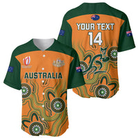 Personalised Australia Rugby Baseball Jersey 2023 Go Wallabies Aboriginal World Cup - Wonder Print Shop
