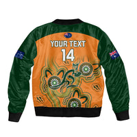 Personalised Australia Rugby Bomber Jacket 2023 Go Wallabies Aboriginal World Cup - Wonder Print Shop