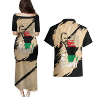 Marcus Garvey Day Couples Matching Puletasi and Hawaiian Shirt UNIA Flag Mix African Map - Wonder Print Shop