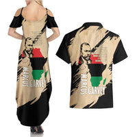 Marcus Garvey Day Couples Matching Summer Maxi Dress and Hawaiian Shirt UNIA Flag Mix African Map - Wonder Print Shop