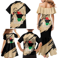 Marcus Garvey Day Family Matching Mermaid Dress and Hawaiian Shirt UNIA Flag Mix African Map - Wonder Print Shop