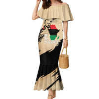 Marcus Garvey Day Family Matching Mermaid Dress and Hawaiian Shirt UNIA Flag Mix African Map - Wonder Print Shop