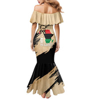 Marcus Garvey Day Family Matching Mermaid Dress and Hawaiian Shirt UNIA Flag Mix African Map - Wonder Print Shop