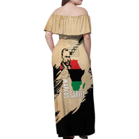 Marcus Garvey Day Family Matching Off Shoulder Maxi Dress and Hawaiian Shirt UNIA Flag Mix African Map - Wonder Print Shop