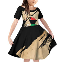 Marcus Garvey Day Family Matching Off Shoulder Short Dress and Hawaiian Shirt UNIA Flag Mix African Map - Wonder Print Shop