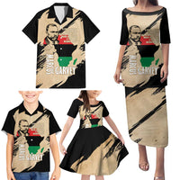 Marcus Garvey Day Family Matching Puletasi and Hawaiian Shirt UNIA Flag Mix African Map - Wonder Print Shop