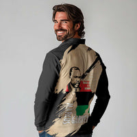 Marcus Garvey Day Long Sleeve Polo Shirt UNIA Flag Mix African Map - Wonder Print Shop