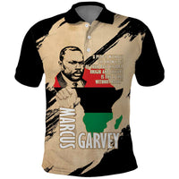 Marcus Garvey Day Polo Shirt UNIA Flag Mix African Map - Wonder Print Shop