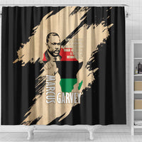 Marcus Garvey Day Shower Curtain UNIA Flag Mix African Map - Wonder Print Shop