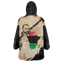 Marcus Garvey Day Wearable Blanket Hoodie UNIA Flag Mix African Map - Wonder Print Shop