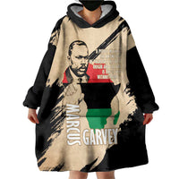 Marcus Garvey Day Wearable Blanket Hoodie UNIA Flag Mix African Map - Wonder Print Shop