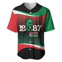 Marcus Garvey 1887 Baseball Jersey African Map Curves Style - Wonder Print Shop