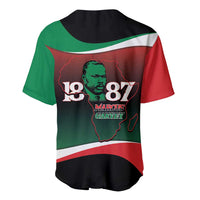 Marcus Garvey 1887 Baseball Jersey African Map Curves Style - Wonder Print Shop