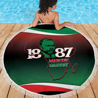 Marcus Garvey 1887 Beach Blanket African Map Curves Style - Wonder Print Shop