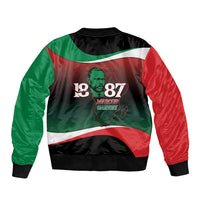 Marcus Garvey 1887 Bomber Jacket African Map Curves Style - Wonder Print Shop