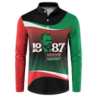 Marcus Garvey 1887 Button Sweatshirt African Map Curves Style - Wonder Print Shop