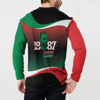 Marcus Garvey 1887 Button Sweatshirt African Map Curves Style - Wonder Print Shop