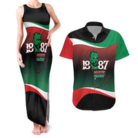 Marcus Garvey 1887 Couples Matching Tank Maxi Dress and Hawaiian Shirt African Map Curves Style - Wonder Print Shop