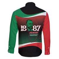 Marcus Garvey 1887 Family Matching Long Sleeve Bodycon Dress and Hawaiian Shirt African Map Curves Style - Wonder Print Shop