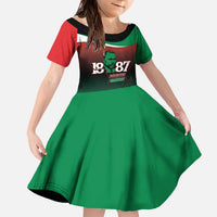 Marcus Garvey 1887 Family Matching Off The Shoulder Long Sleeve Dress and Hawaiian Shirt African Map Curves Style - Wonder Print Shop