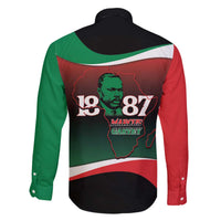 Marcus Garvey 1887 Family Matching Off The Shoulder Long Sleeve Dress and Hawaiian Shirt African Map Curves Style - Wonder Print Shop