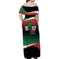 Marcus Garvey 1887 Family Matching Off Shoulder Maxi Dress and Hawaiian Shirt African Map Curves Style - Wonder Print Shop