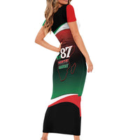 Marcus Garvey 1887 Family Matching Short Sleeve Bodycon Dress and Hawaiian Shirt African Map Curves Style - Wonder Print Shop