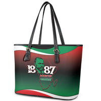 Marcus Garvey 1887 Leather Tote Bag African Map Curves Style - Wonder Print Shop