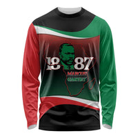 Marcus Garvey 1887 Long Sleeve Shirt African Map Curves Style - Wonder Print Shop