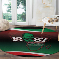 Marcus Garvey 1887 Round Carpet African Map Curves Style - Wonder Print Shop