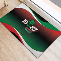 Marcus Garvey 1887 Rubber Doormat African Map Curves Style - Wonder Print Shop