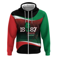 Marcus Garvey 1887 Zip Hoodie African Map Curves Style - Wonder Print Shop