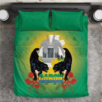 Gabon Independence Day Bedding Set Memorial Leon Mba Monument - Wonder Print Shop