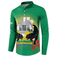 Gabon Independence Day Button Sweatshirt Memorial Leon Mba Monument - Wonder Print Shop