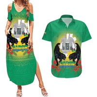 Gabon Independence Day Couples Matching Summer Maxi Dress and Hawaiian Shirt Memorial Leon Mba Monument - Wonder Print Shop