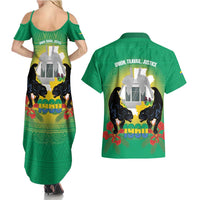 Gabon Independence Day Couples Matching Summer Maxi Dress and Hawaiian Shirt Memorial Leon Mba Monument - Wonder Print Shop