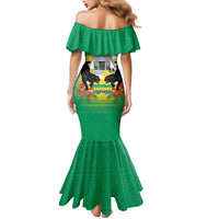 Gabon Independence Day Family Matching Mermaid Dress and Hawaiian Shirt Memorial Leon Mba Monument - Wonder Print Shop