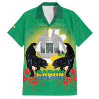 Gabon Independence Day Family Matching Off The Shoulder Long Sleeve Dress and Hawaiian Shirt Memorial Leon Mba Monument - Wonder Print Shop