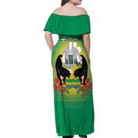 Gabon Independence Day Family Matching Off Shoulder Maxi Dress and Hawaiian Shirt Memorial Leon Mba Monument - Wonder Print Shop