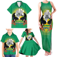 Gabon Independence Day Family Matching Tank Maxi Dress and Hawaiian Shirt Memorial Leon Mba Monument - Wonder Print Shop