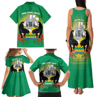 Gabon Independence Day Family Matching Tank Maxi Dress and Hawaiian Shirt Memorial Leon Mba Monument - Wonder Print Shop
